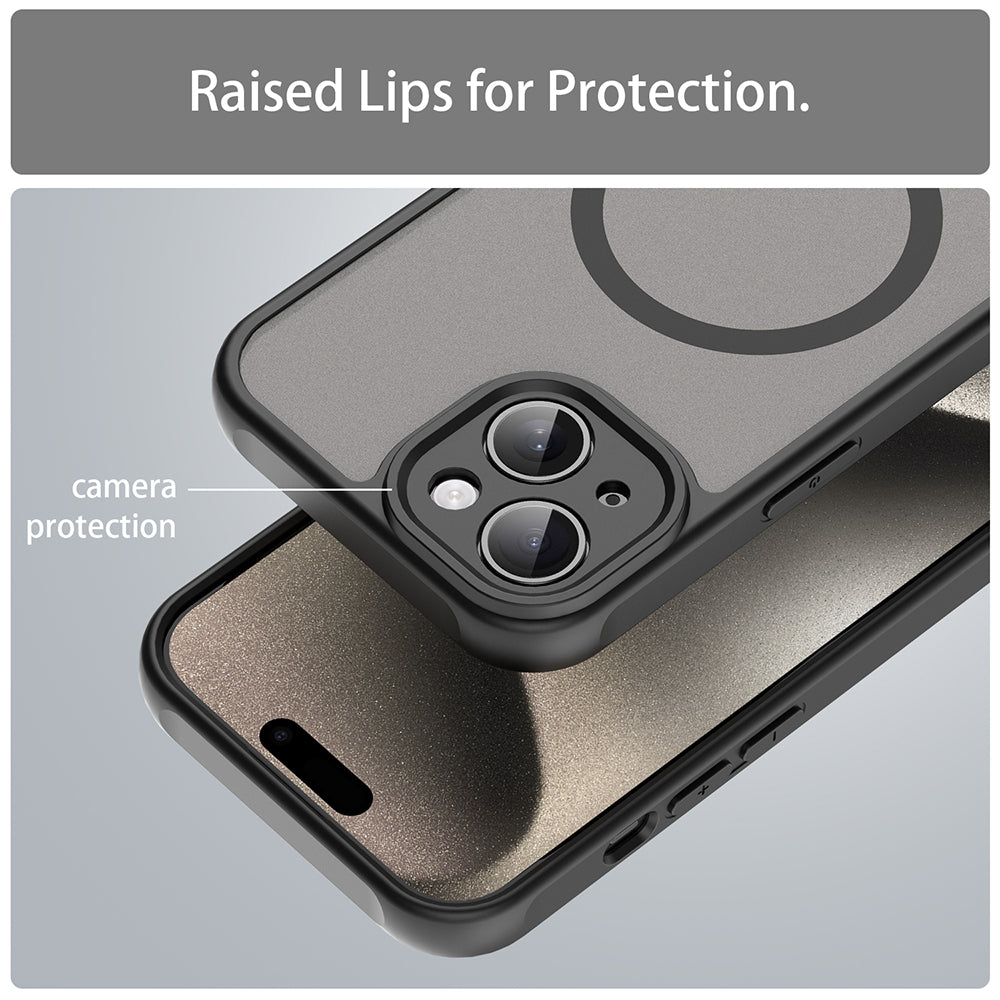 Husa de protectie Techsuit HaloFrost II MagSafe compatibil cu iPhone 15 Plus, Negru