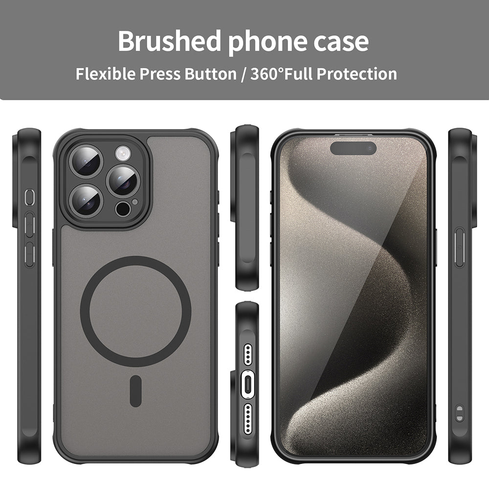 Husa de protectie Techsuit HaloFrost II compatibil MagSafe, compatibil cu iPhone 15 Pro Max, Negru
