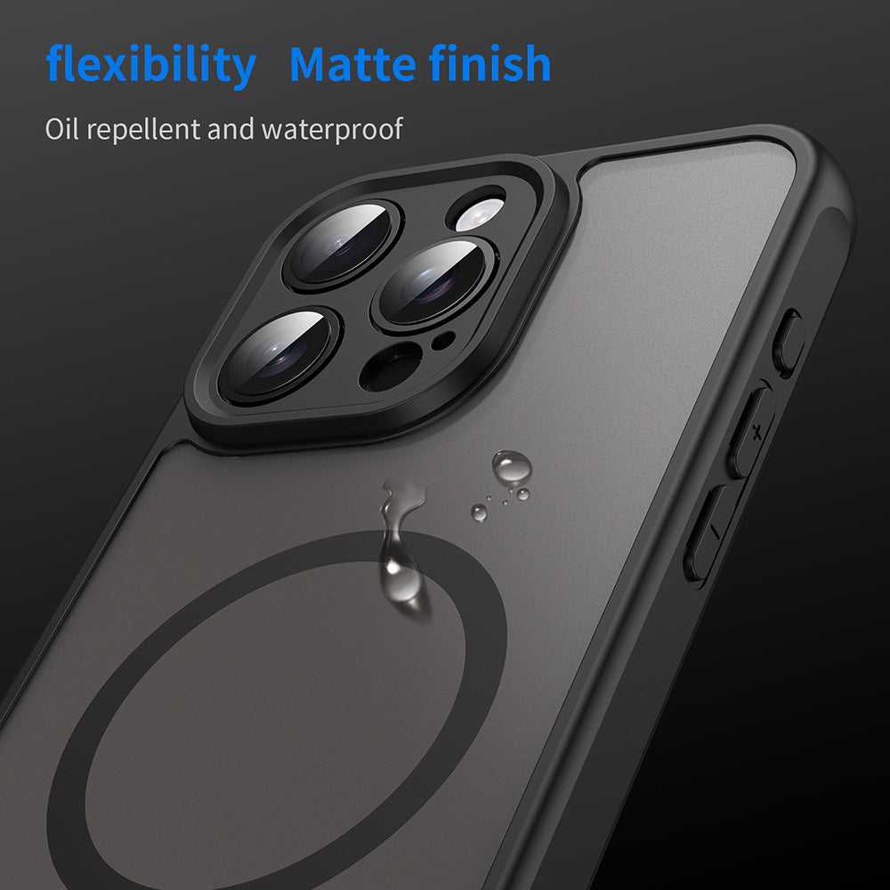 Husa de protectie Techsuit HaloFrost II compatibil MagSafe, compatibil cu iPhone 15 Pro Max, Negru