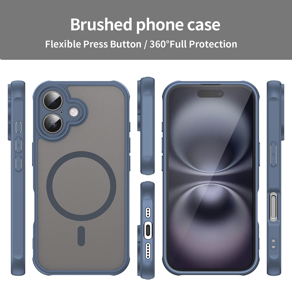 Husa de protectie Techsuit HaloFrost II MagSafe compatibil cu iPhone 16, Bleumarin