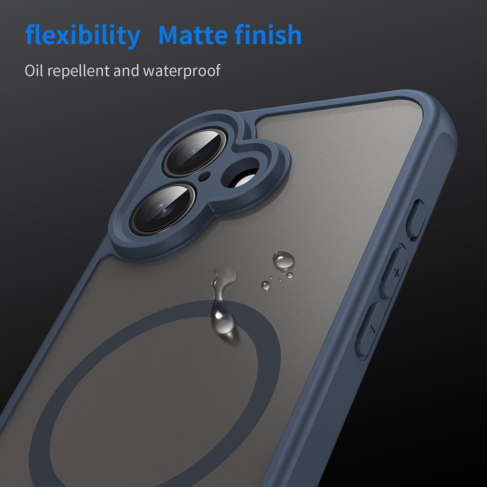 Husa de protectie Techsuit HaloFrost II MagSafe compatibil cu iPhone 16, Bleumarin