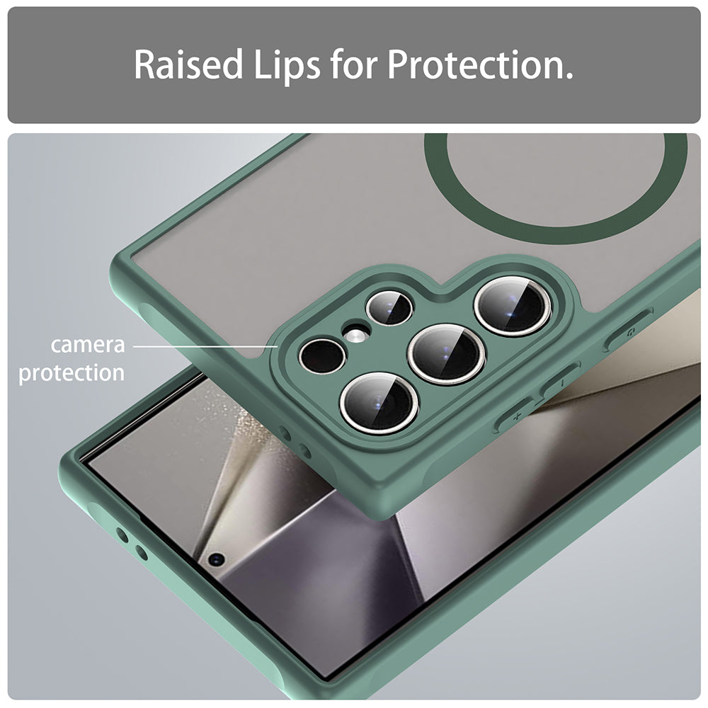 Husa de protectie Techsuit HaloFrost II MagSafe compatibil cu Samsung Galaxy S24 Ultra, Verde