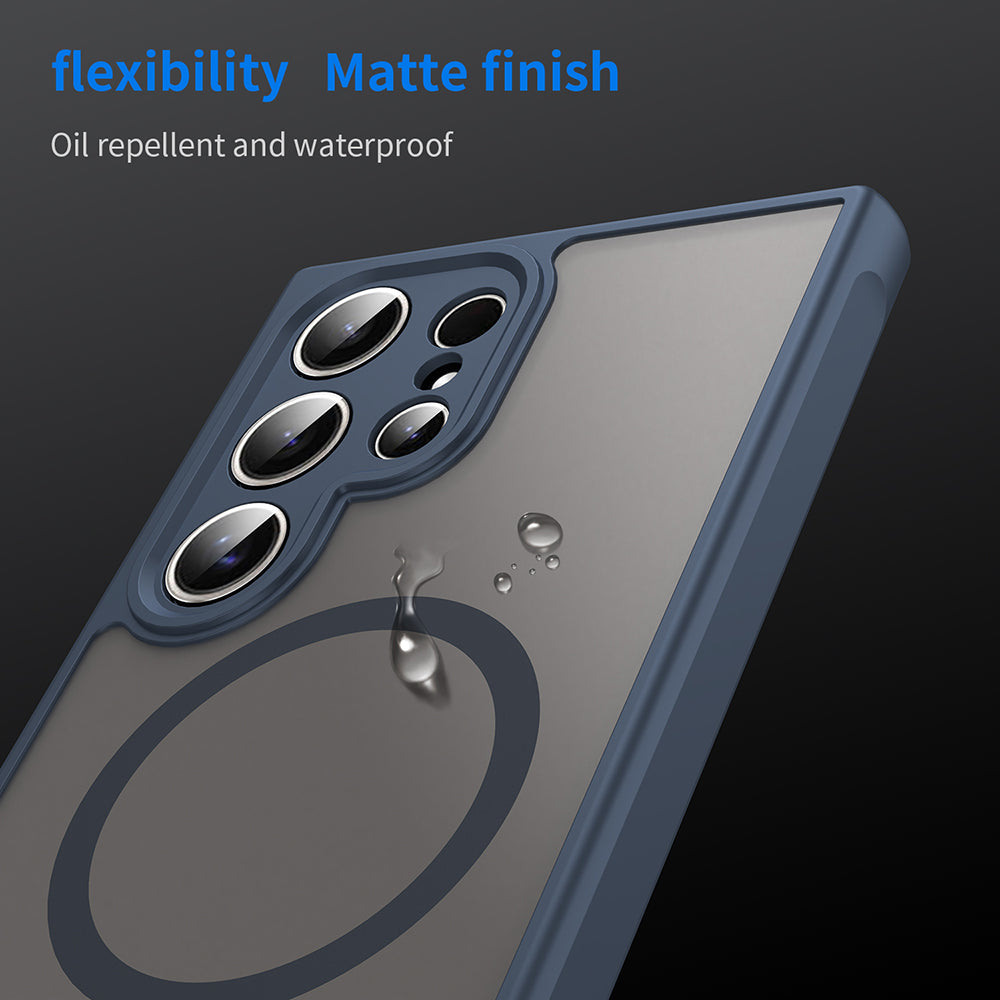 Husa de protectie Techsuit HaloFrost II MagSafe compatibil cu Samsung Galaxy S24 Ultra, Bleumarin