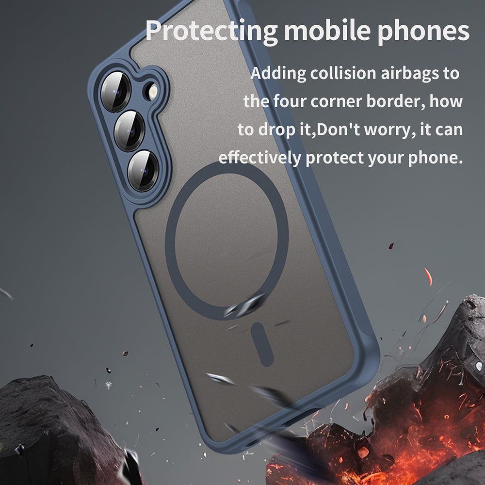 Husa de protectie Techsuit HaloFrost II MagSafe compatibil cu Samsung Galaxy S24 Plus / S25 Plus, Bleumarin