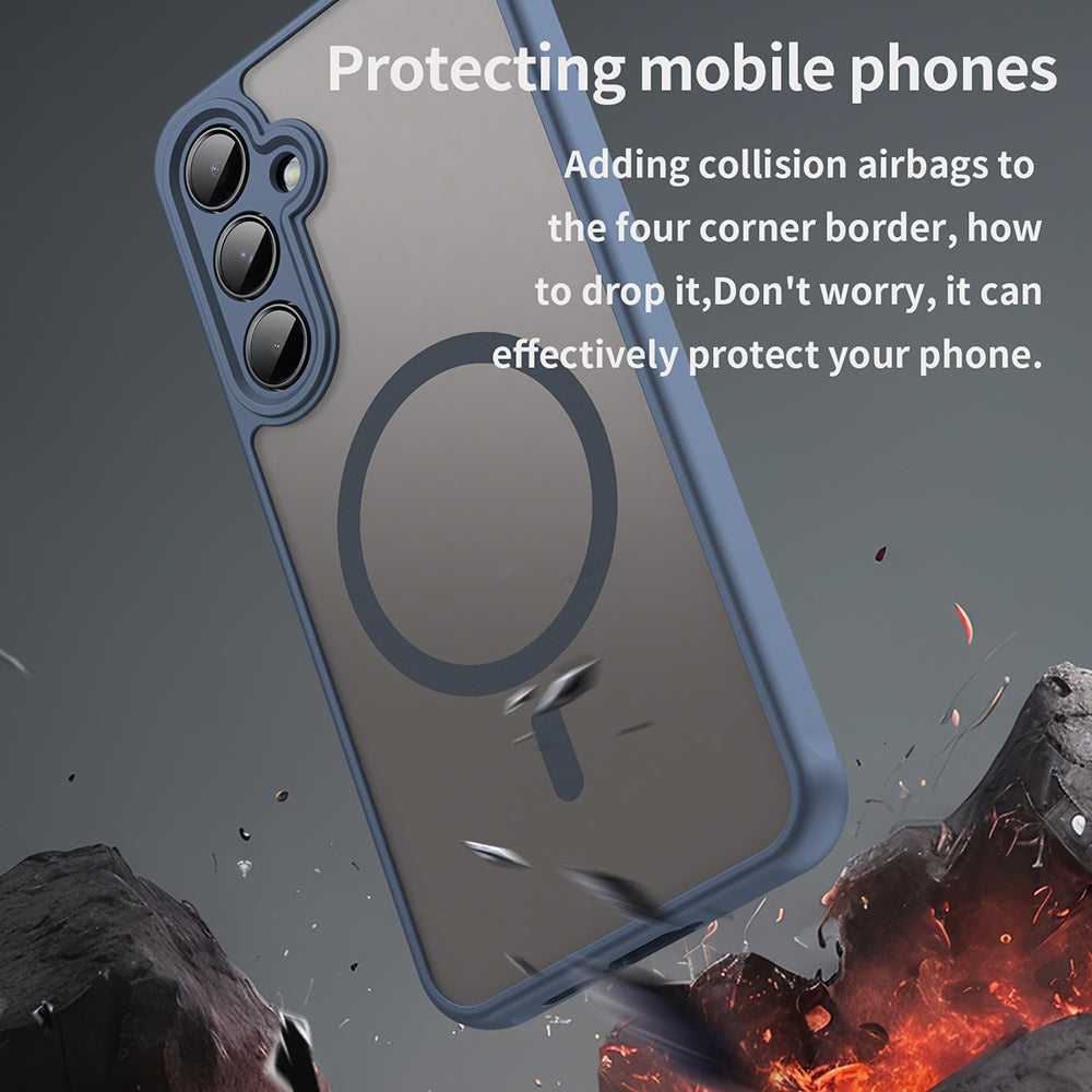 Husa de protectie Techsuit HaloFrost II MagSafe compatibil cu Samsung Galaxy A35 5G, Bleumarin
