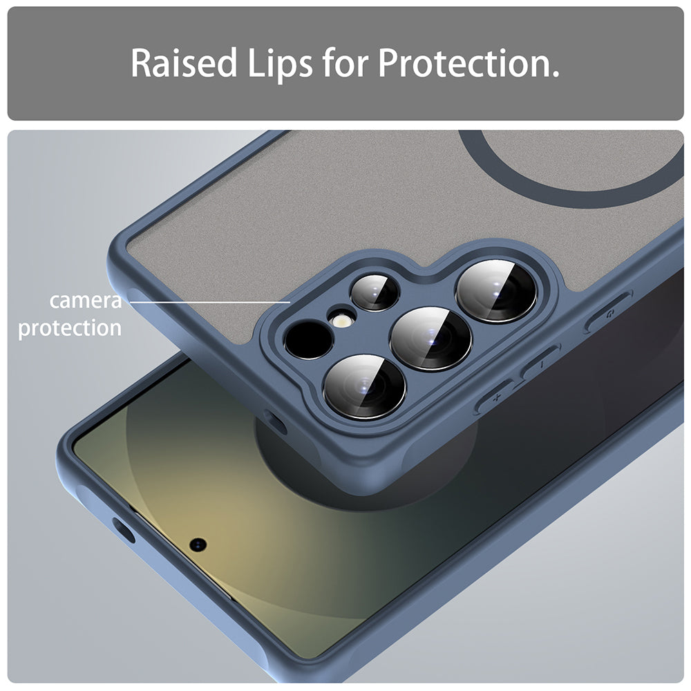 Husa de protectie Techsuit HaloFrost II MagSafe compatibil cu Samsung Galaxy S25 Ultra, Bleumarin
