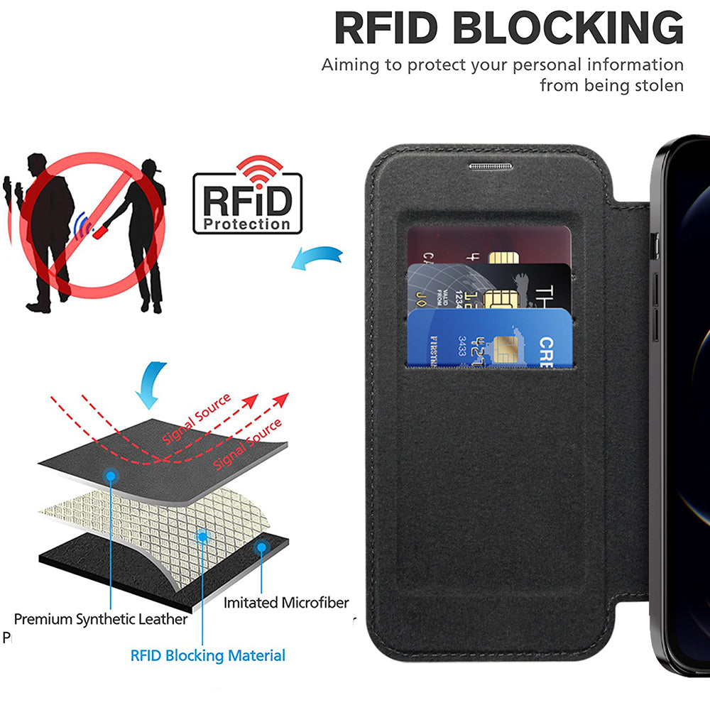 Husa de protectie Techsuit SmartMag Book compatibil cu iPhone 12 Pro Max, Negru