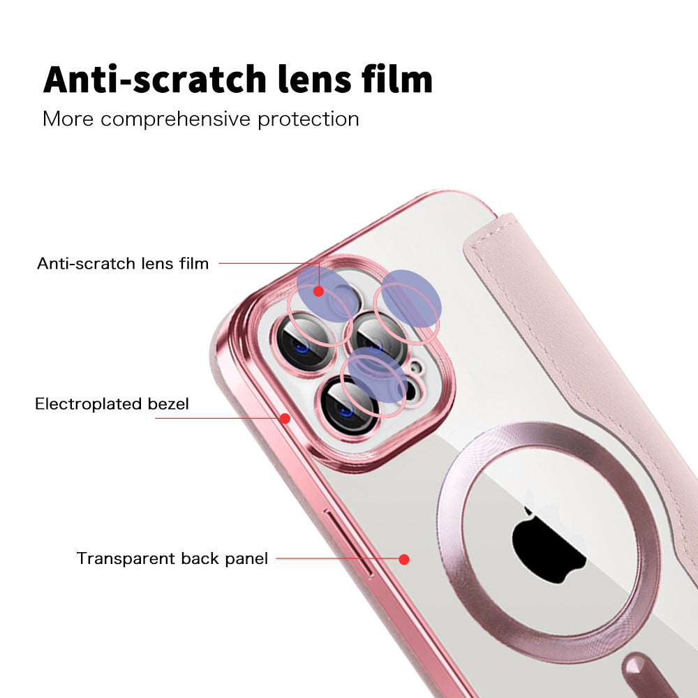 Husa de protectie Techsuit SmartMag Book compatibil cu iPhone 12 Pro Max, Roz