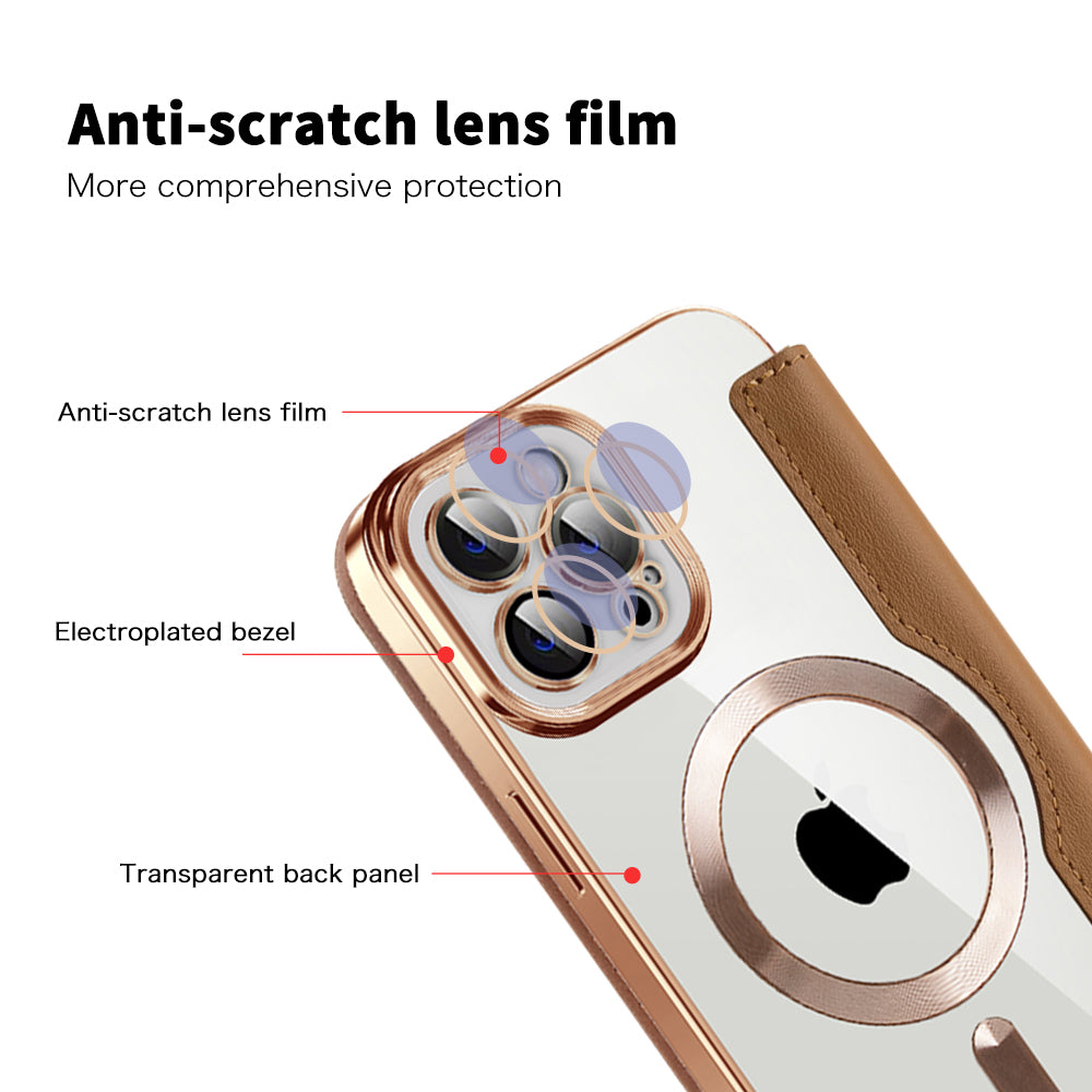 Husa de protectie Techsuit SmartMag Book compatibil cu iPhone 12 Pro, Maro