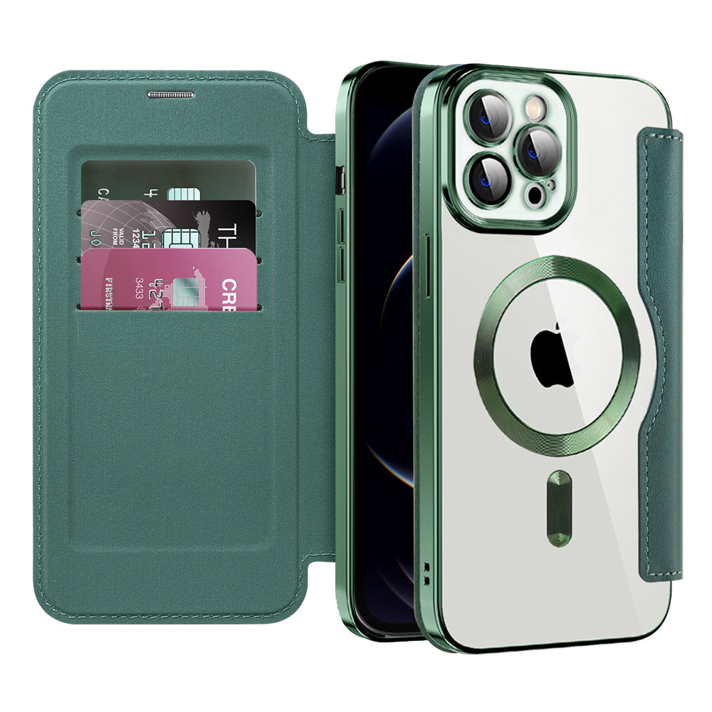 Husa de protectie Techsuit SmartMag Book compatibil cu iPhone 12 Pro, Verde