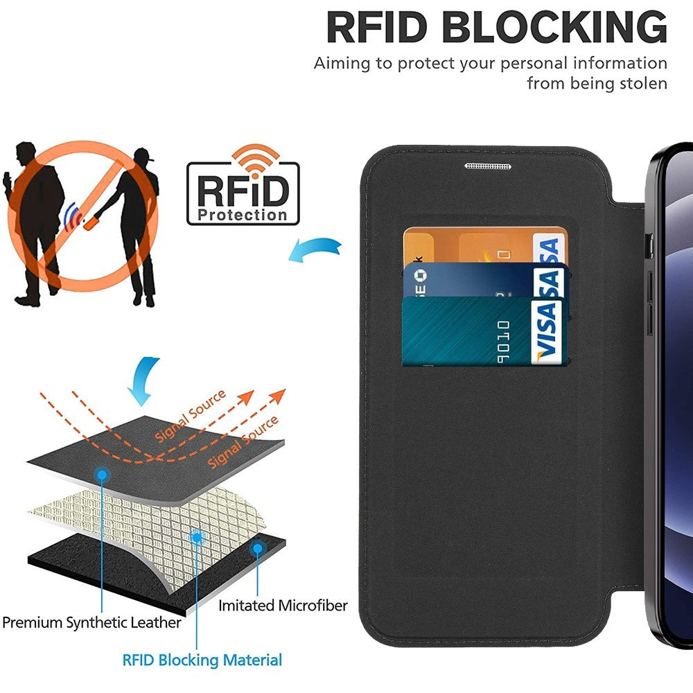 Husa de protectie Techsuit SmartMag Book compatibil cu iPhone 12, Maro