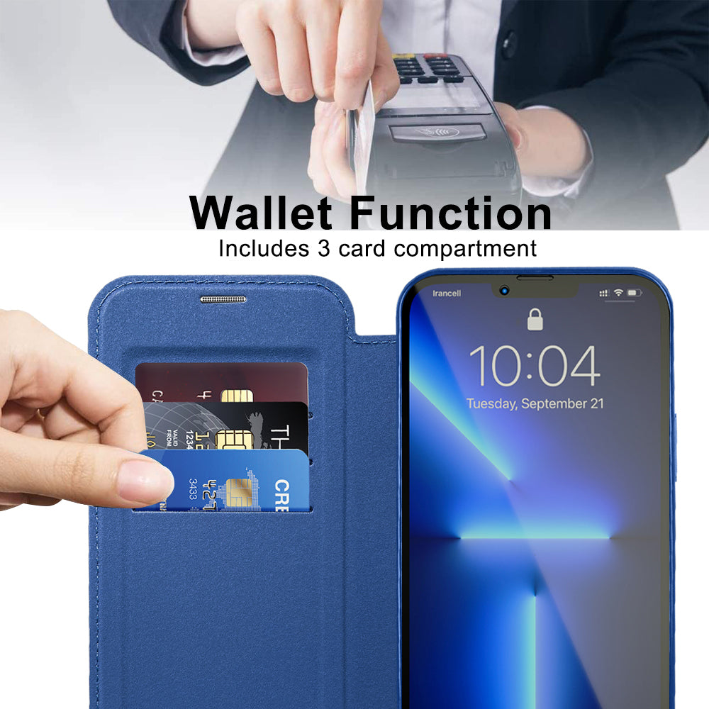 Husa de protectie Techsuit SmartMag Book Case compatibil cu iPhone 13 Pro, Albastru