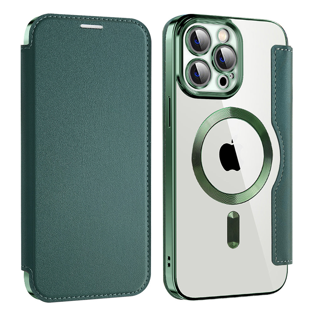 Husa de protectie Techsuit SmartMag Book compatibil cu iPhone 13 Pro Max, Verde