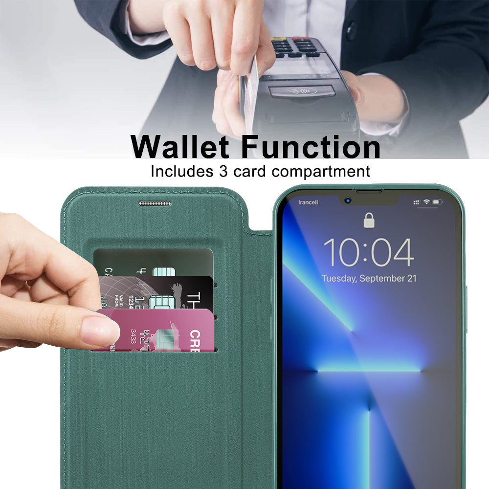 Husa de protectie Techsuit SmartMag Book compatibil cu iPhone 13 Pro Max, Verde