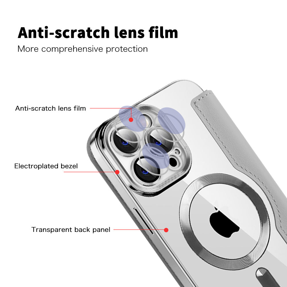 Husa de protectie Techsuit SmartMag Book compatibil cu iPhone 13 Pro Max, Gri