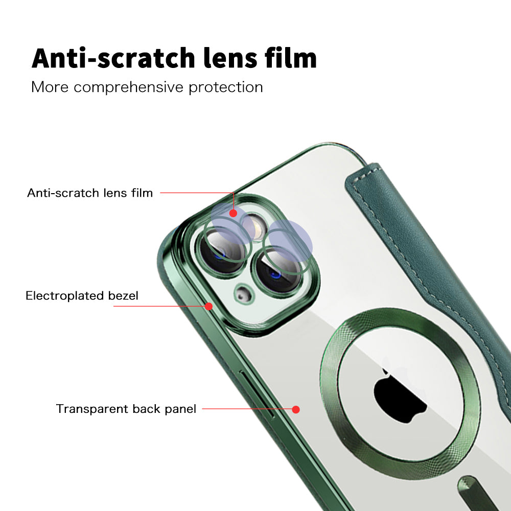 Husa de protectie Techsuit SmartMag Book compatibil cu iPhone 14, Verde