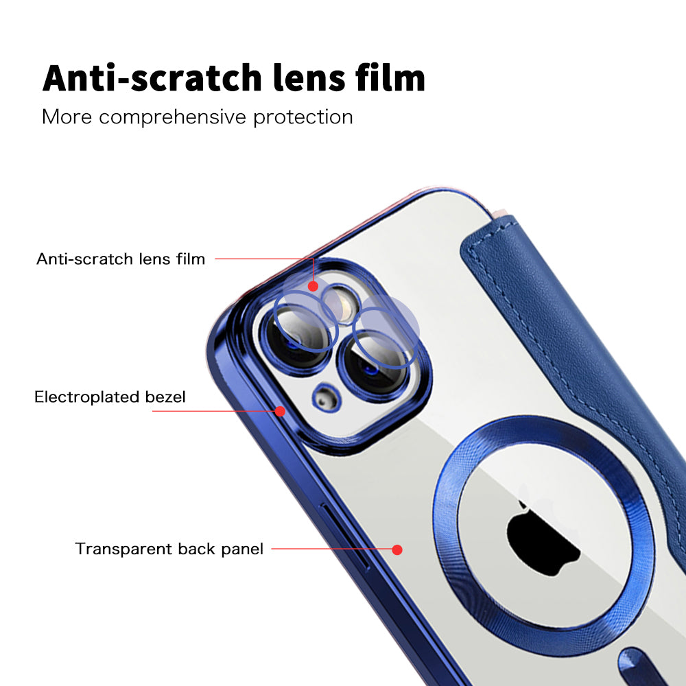 Husa de protectie Techsuit SmartMag Book compatibil cu iPhone 14 Plus, Albastru