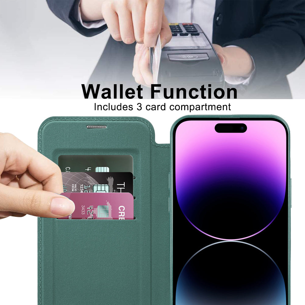 Husa de protectie Techsuit SmartMag Book compatibil cu iPhone 14 Pro Max, Verde