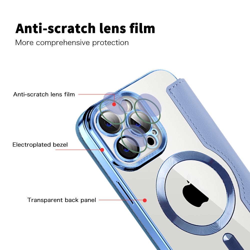 Husa de protectie Techsuit SmartMag Book compatibil cu iPhone 14 Pro Max, Albastru Deschis