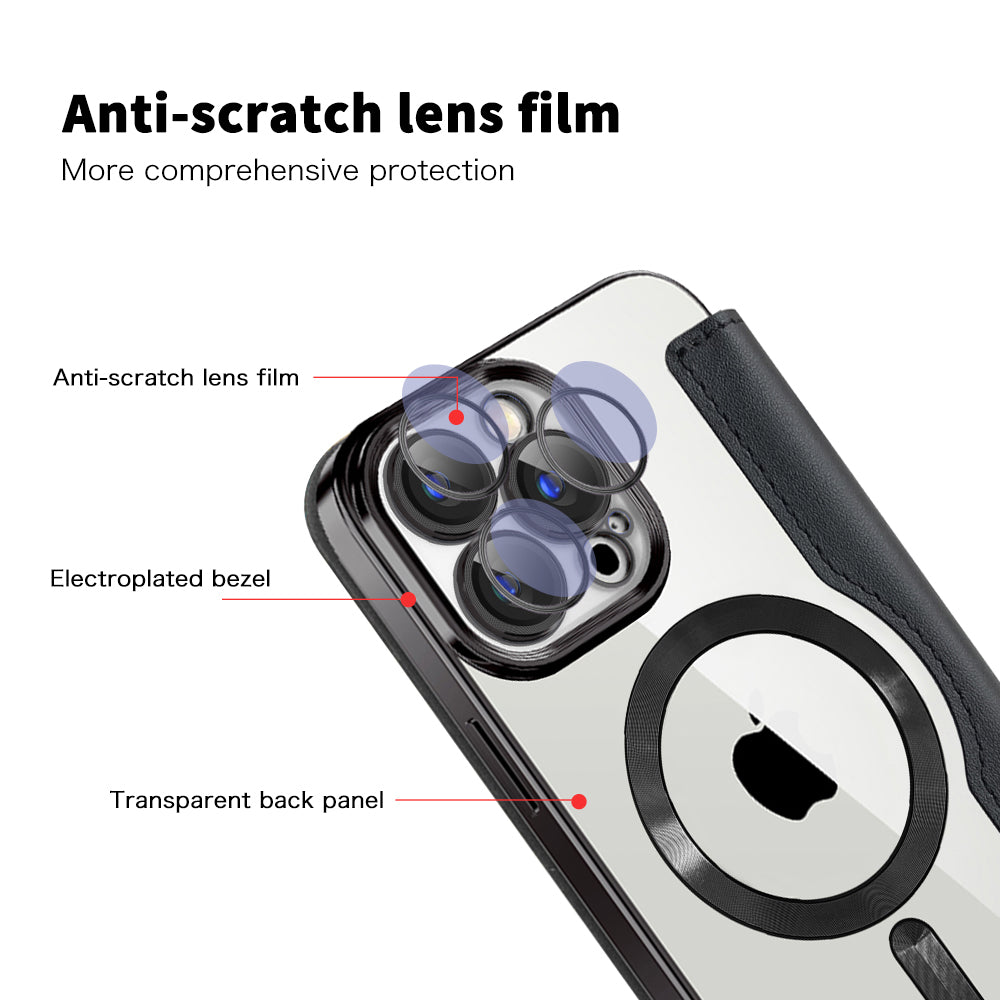 Husa de protectie Techsuit SmartMag Book compatibil cu iPhone 15 Pro, Negru
