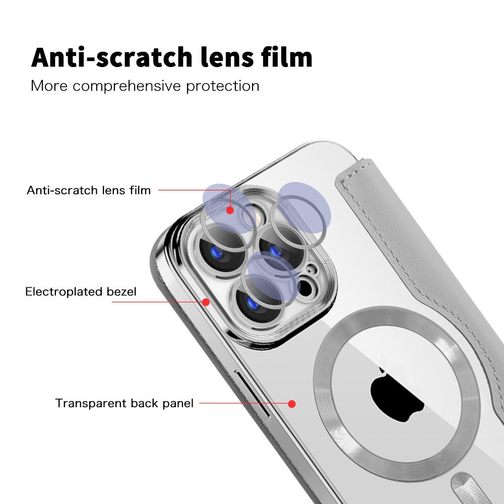 Husa de protectie Techsuit SmartMag Book compatibil cu iPhone 15 Pro, Gri