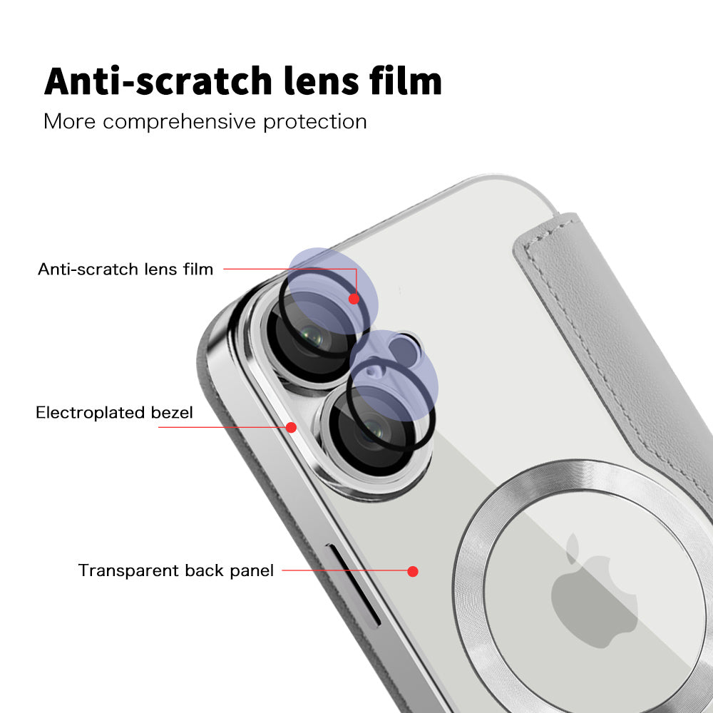 Husa de protectie Techsuit SmartMag Book compatibil cu iPhone 16, Gri
