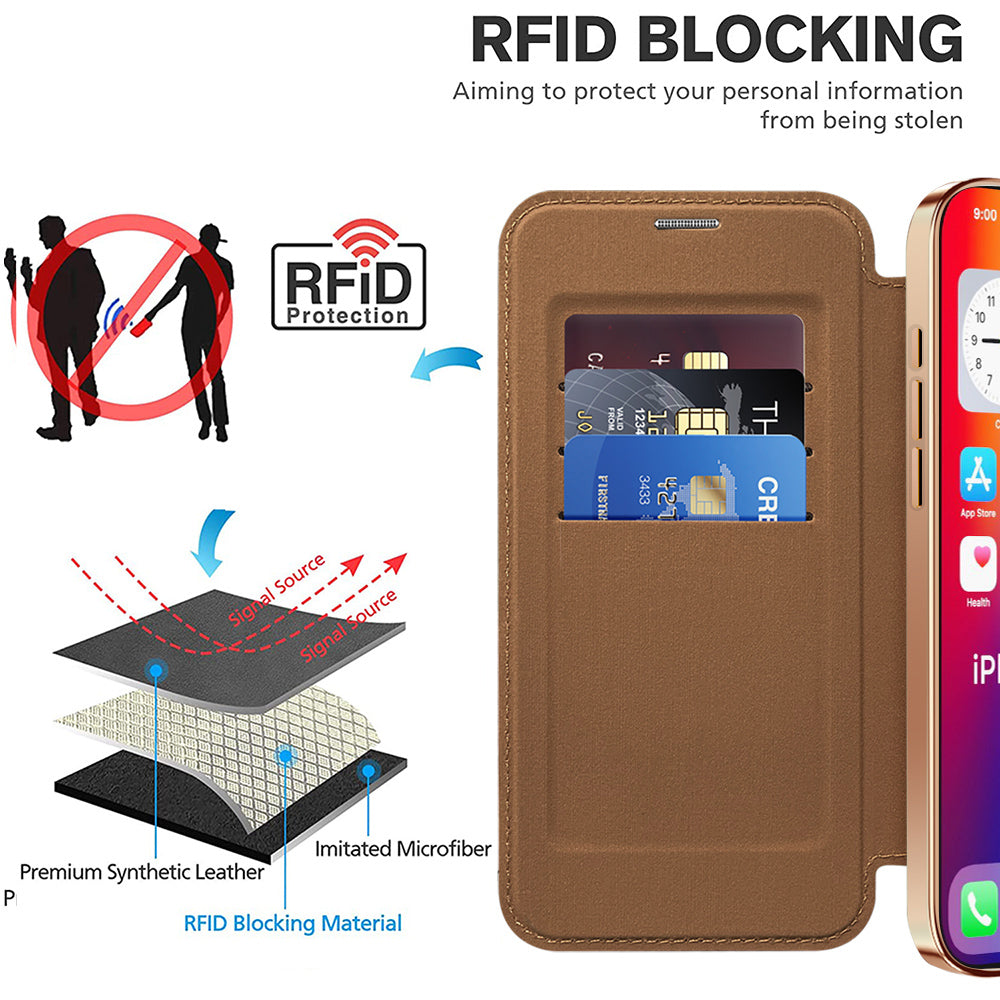 Husa de protectie Techsuit SmartMag Book compatibil cu iPhone 16 Plus, Maro