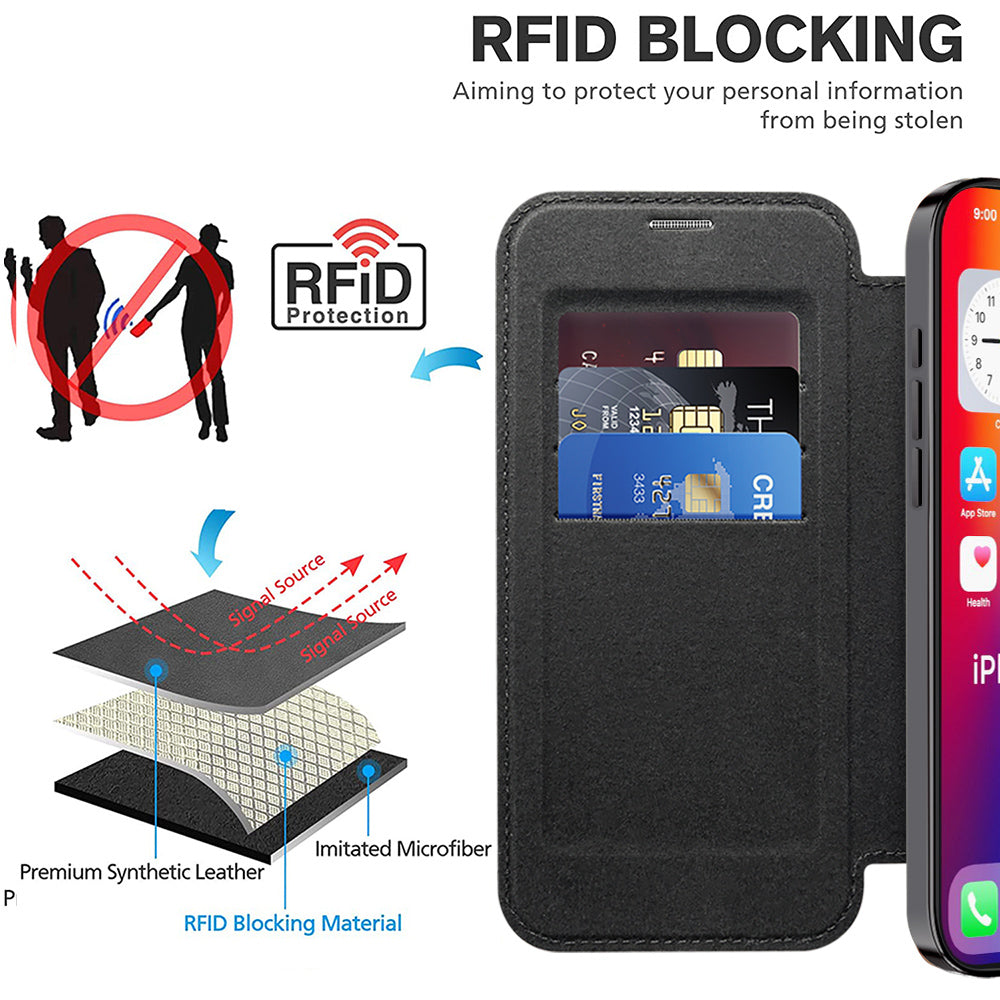Husa de protectie Techsuit SmartMag Book compatibil cu iPhone 16 Pro, Negru