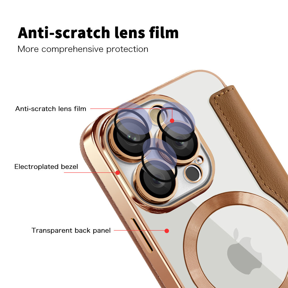 Husa de protectie Techsuit SmartMag Book compatibil cu iPhone 16 Pro, Maro