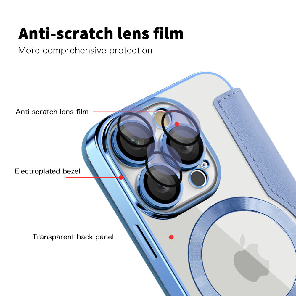 Husa de protectie Techsuit SmartMag Book compatibil cu iPhone 16 Pro, Albastru Deschis