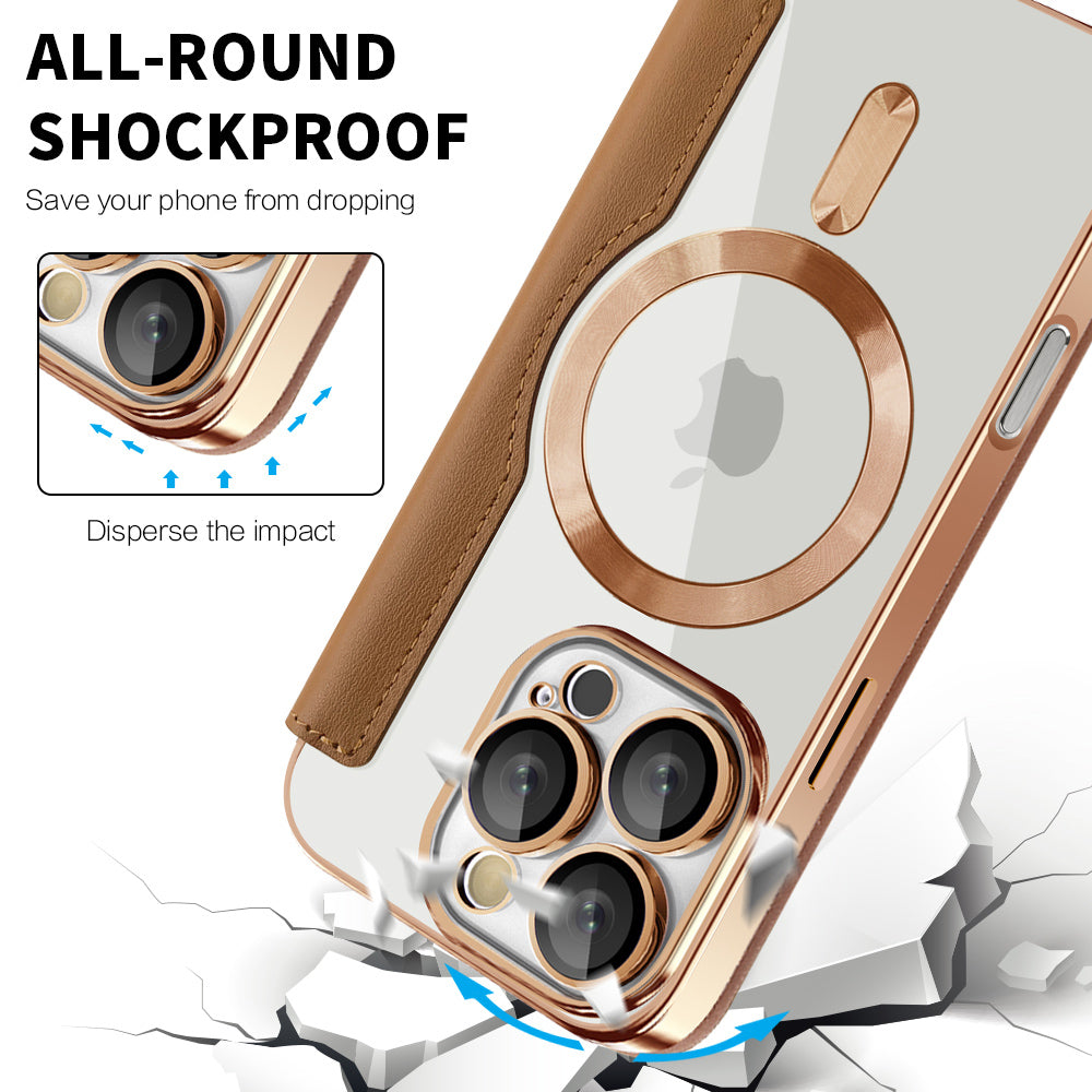 Husa de protectie Techsuit SmartMag Book compatibil cu iPhone 16 Pro Max, Maro
