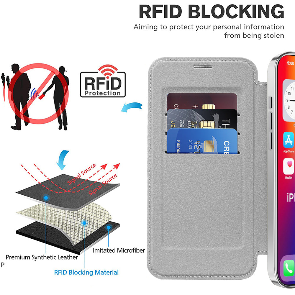 Husa de protectie Techsuit SmartMag Book compatibil cu iPhone 16 Pro Max, Gri