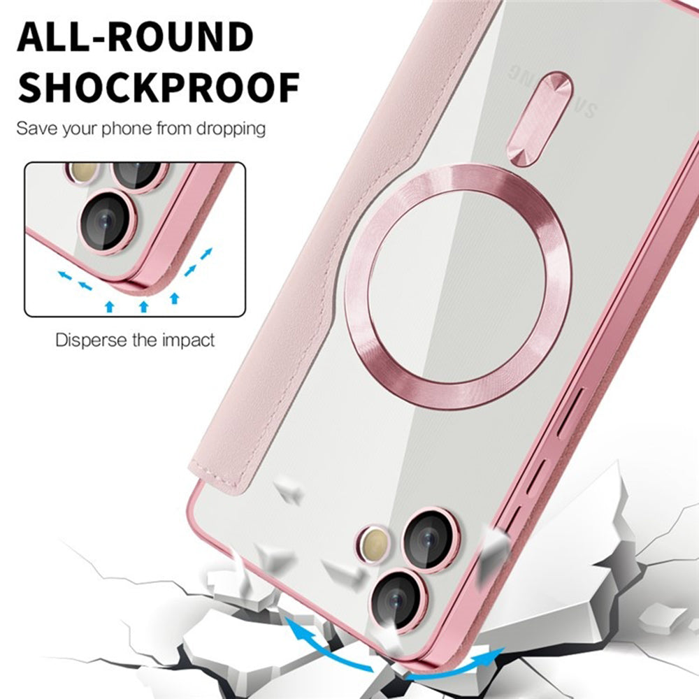 Husa de protectie Techsuit SmartMag Book compatibil cu Samsung Galaxy A05, Roz
