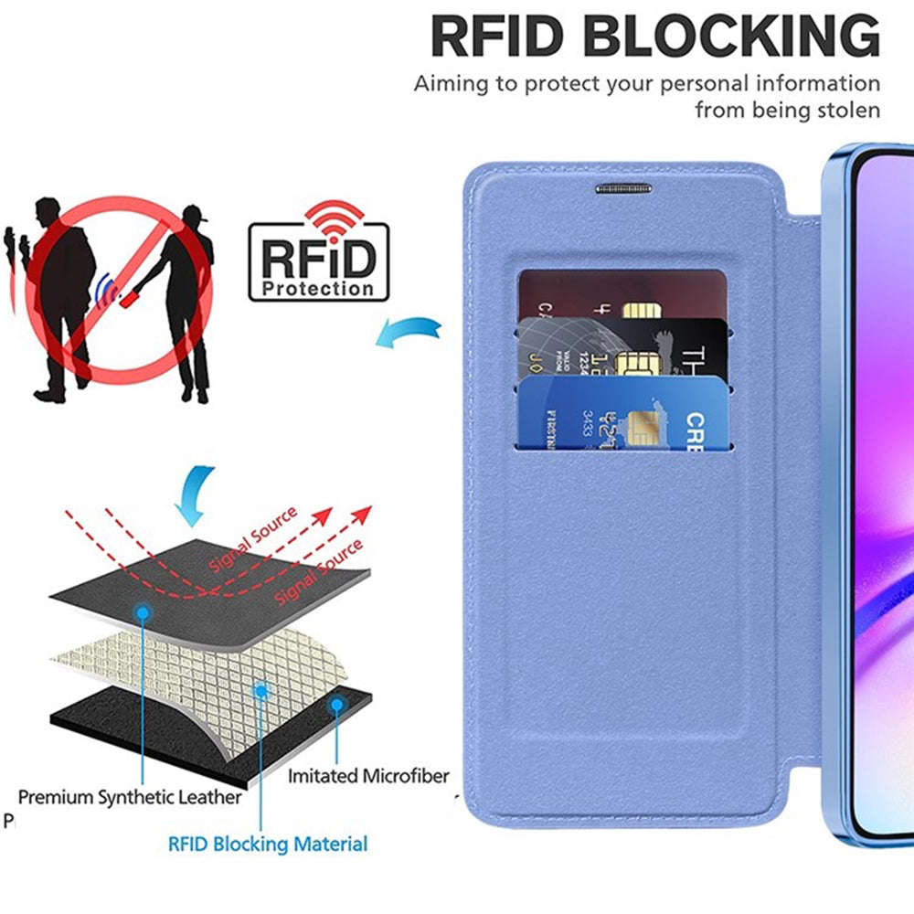 Husa de protectie Techsuit SmartMag Book compatibil cu Samsung Galaxy A05, Albastru Deschis
