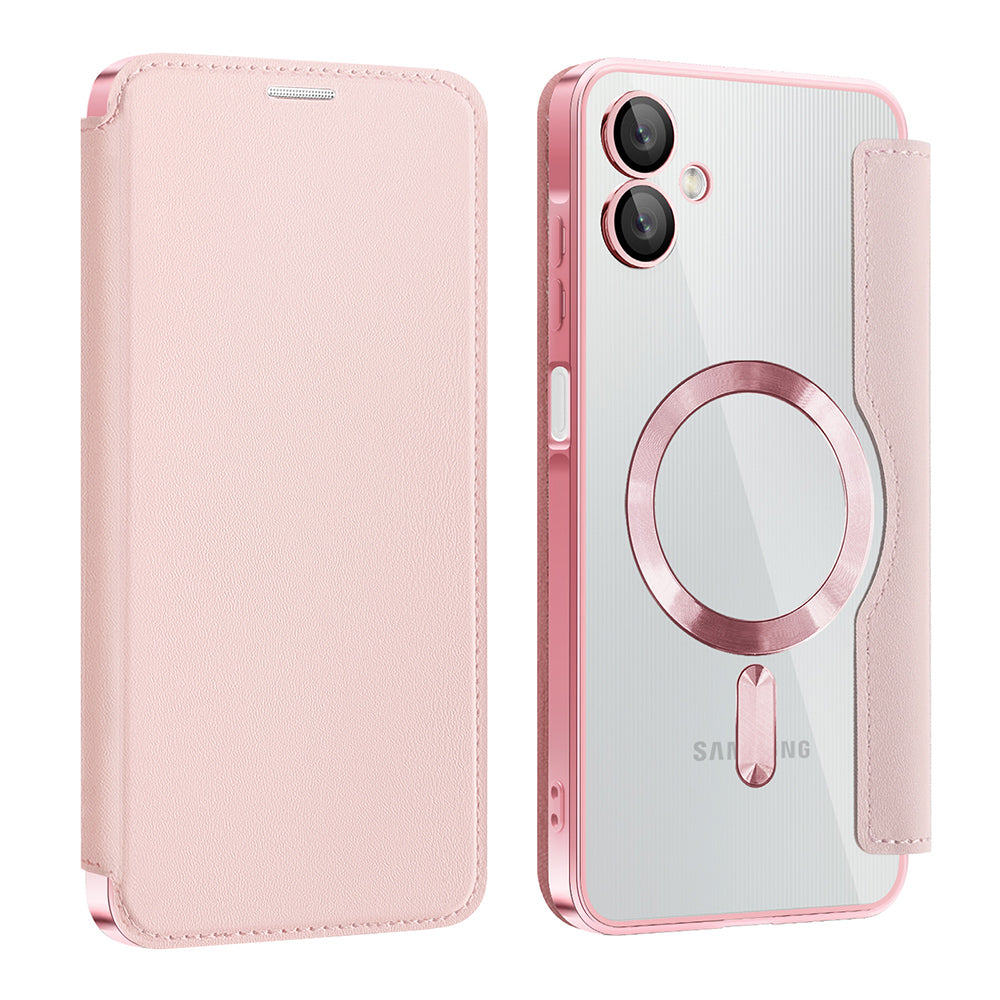 Husa de protectie Techsuit SmartMag Book compatibil cu Samsung Galaxy A06, Roz