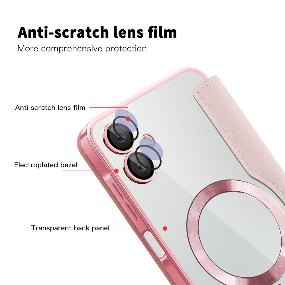 Husa de protectie Techsuit SmartMag Book compatibil cu Samsung Galaxy A06, Roz
