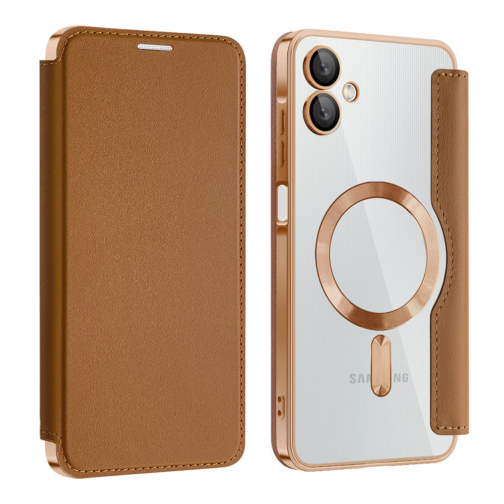 Husa de protectie Techsuit SmartMag Book compatibil cu Samsung Galaxy A06, Maro
