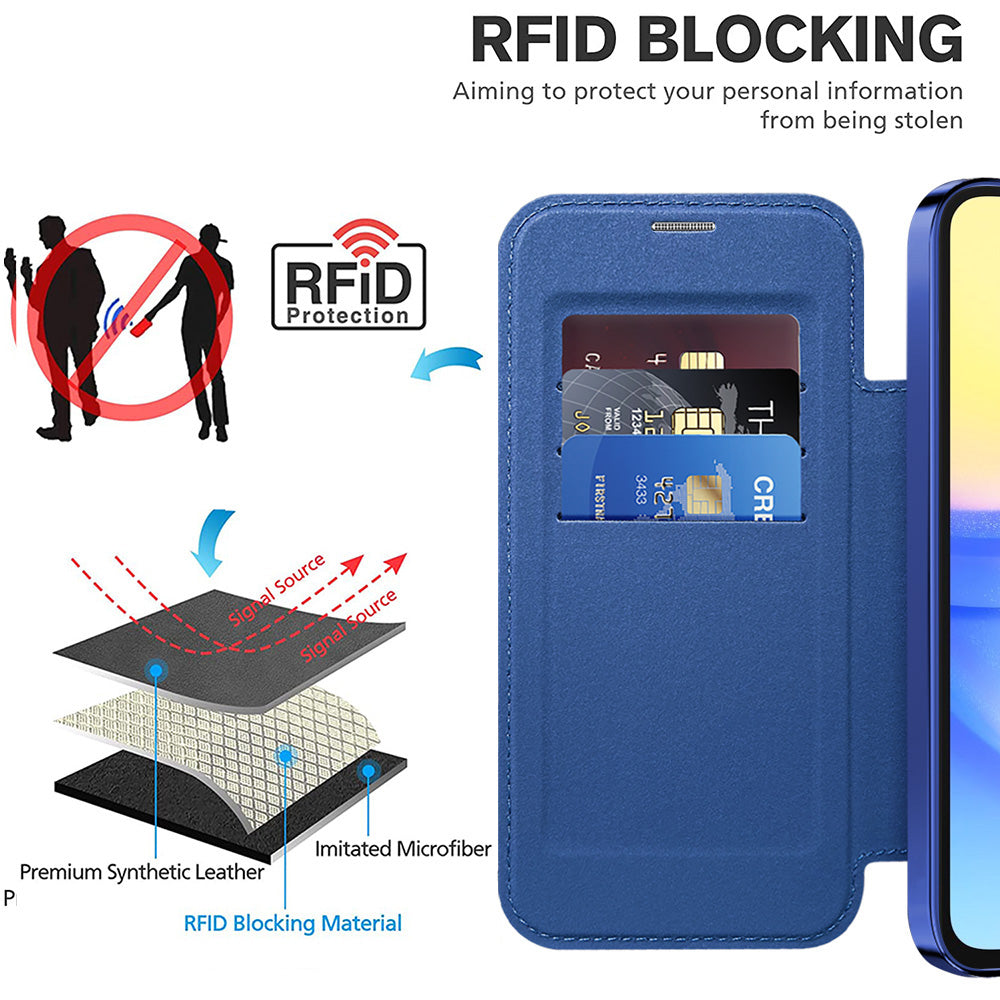 Husa de protectie Techsuit SmartMag Book compatibil cu Samsung Galaxy A15 4G / A15 5G, Albastru