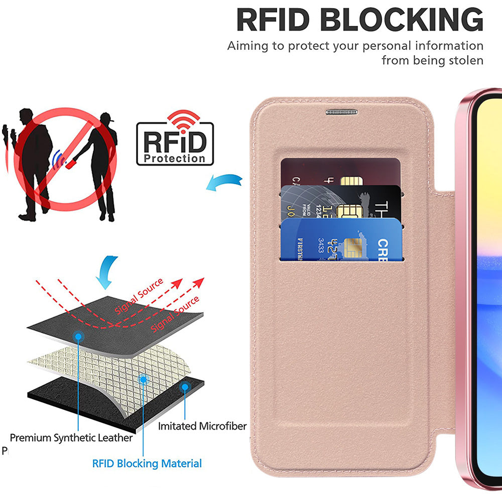 Husa de protectie Techsuit SmartMag Book compatibil cu Samsung Galaxy A15 4G / A15 5G, Roz