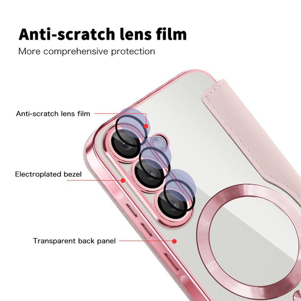 Husa de protectie Techsuit SmartMag Book compatibil cu Samsung Galaxy A36 5G, Roz