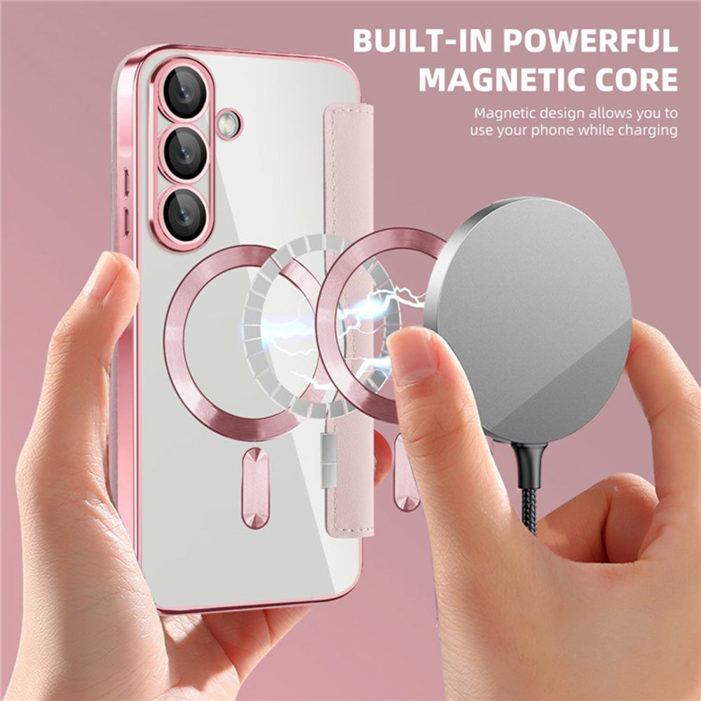 Husa de protectie Techsuit SmartMag Book compatibil cu Samsung Galaxy A36 5G, Roz