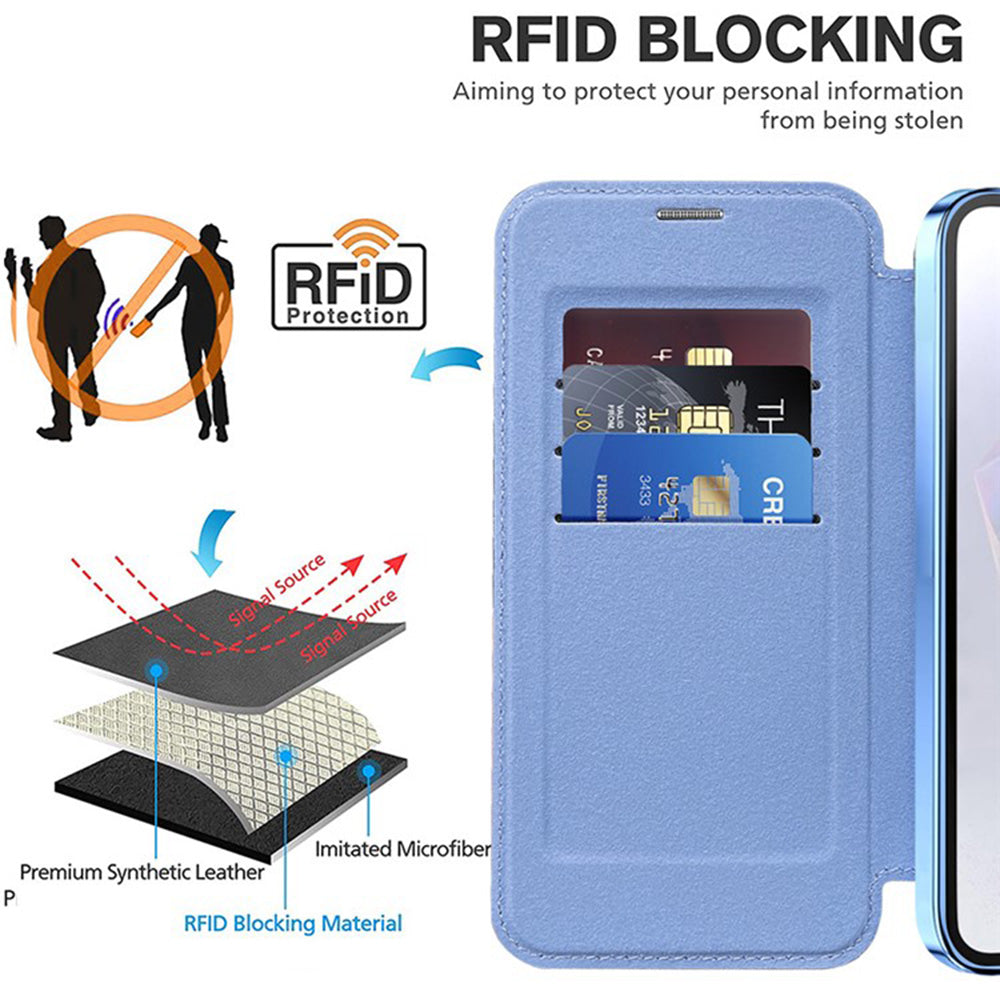 Husa de protectie Techsuit SmartMag Book compatibil cu Samsung Galaxy A36 5G, Albastru Deschis