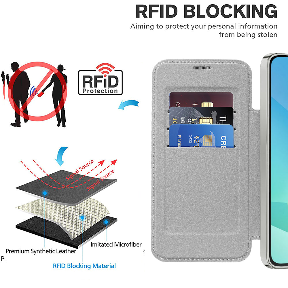 Husa de protectie Techsuit SmartMag Book compatibil cu Samsung Galaxy A16 4G / A16 5G, Gri