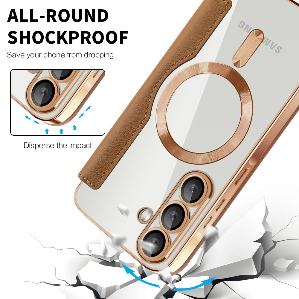 Husa de protectie Techsuit SmartMag Book compatibil cu Samsung Galaxy A56 5G, Maro