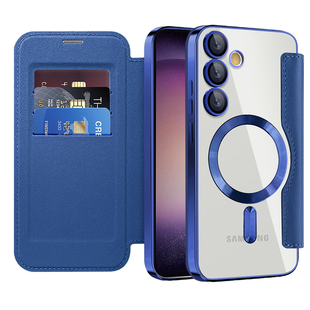 Husa de protectie Techsuit SmartMag Book compatibil cu Samsung Galaxy S23, Albastru