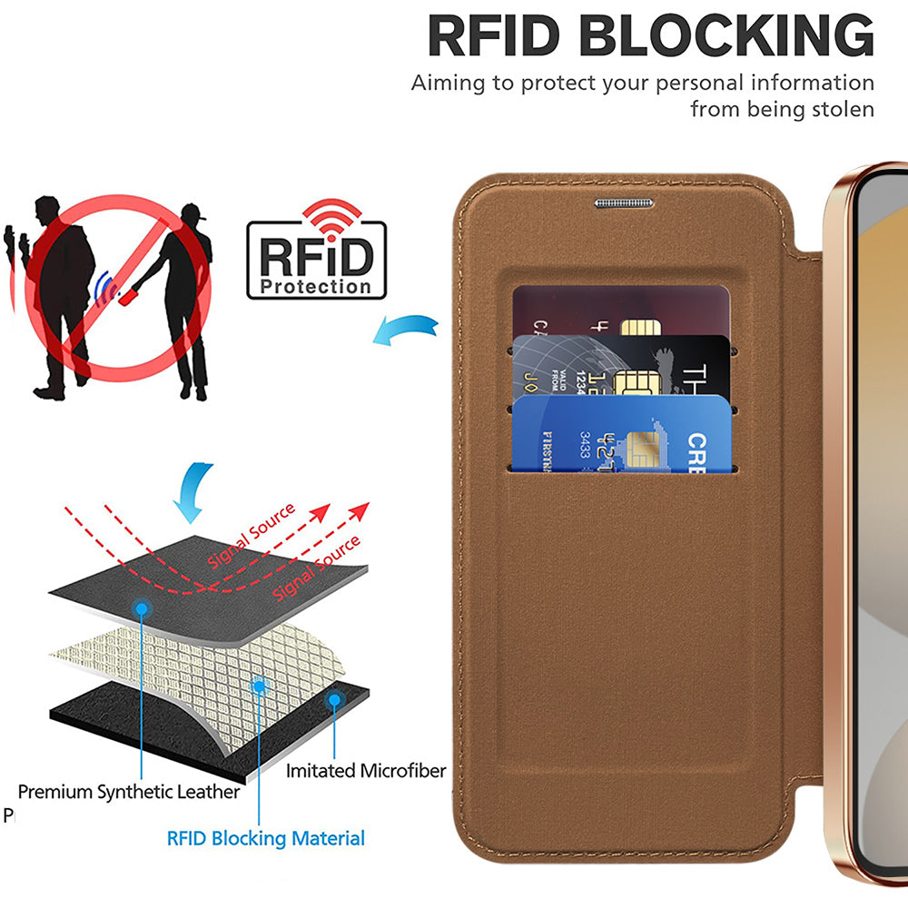 Husa de protectie Techsuit SmartMag Book compatibil cu Samsung Galaxy S23 Plus, Maro