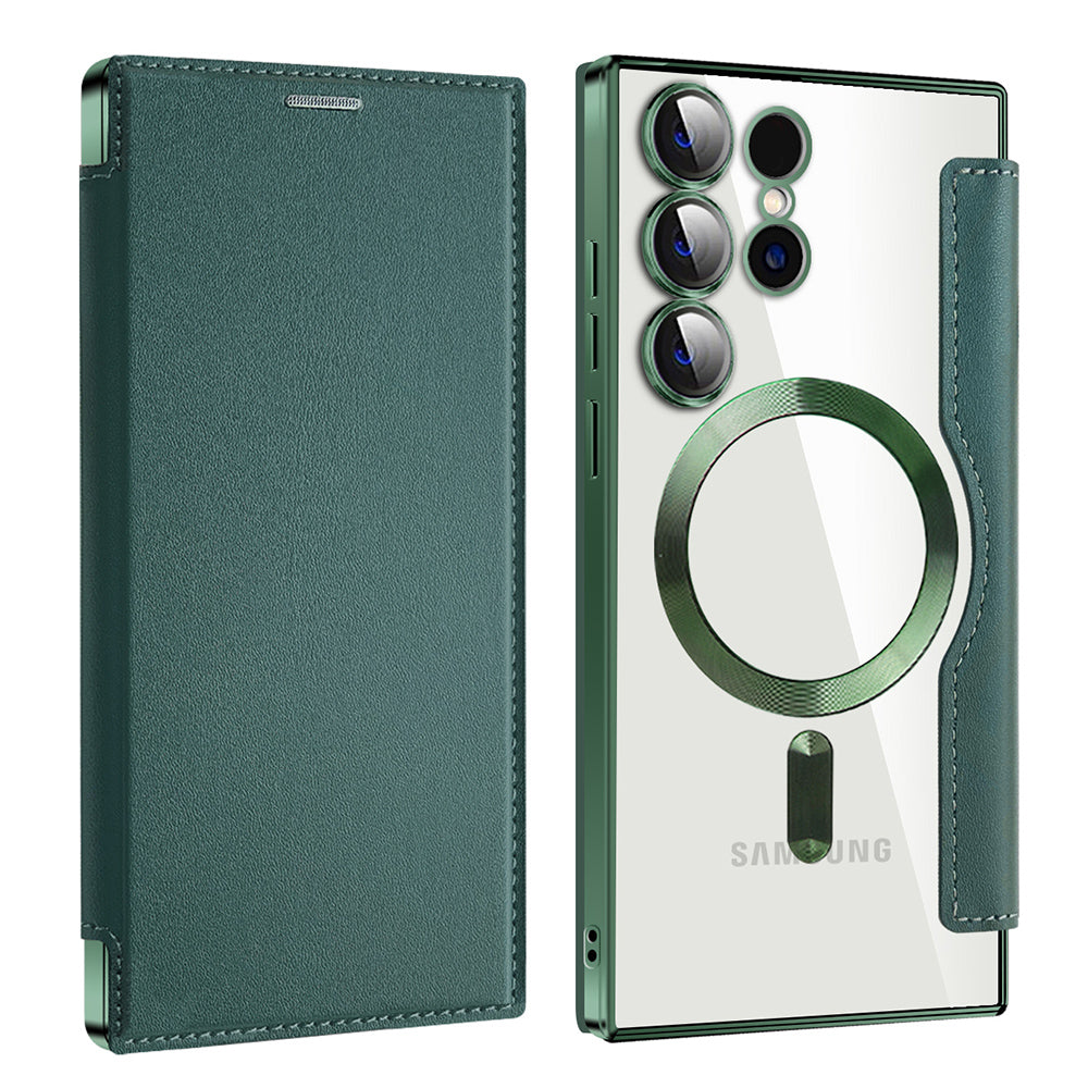 Husa de protectie Techsuit SmartMag Book compatibil cu Samsung Galaxy S23 Ultra, Verde