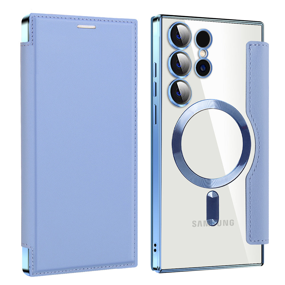 Husa de protectie Techsuit SmartMag Book compatibil cu Samsung Galaxy S23 Ultra, Albastru Deschis