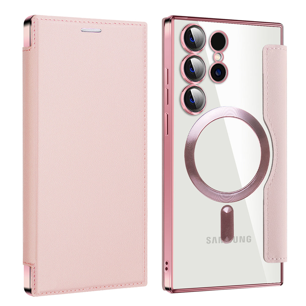 Husa de protectie Techsuit SmartMag Book compatibil cu Samsung Galaxy S24 Ultra, Roz