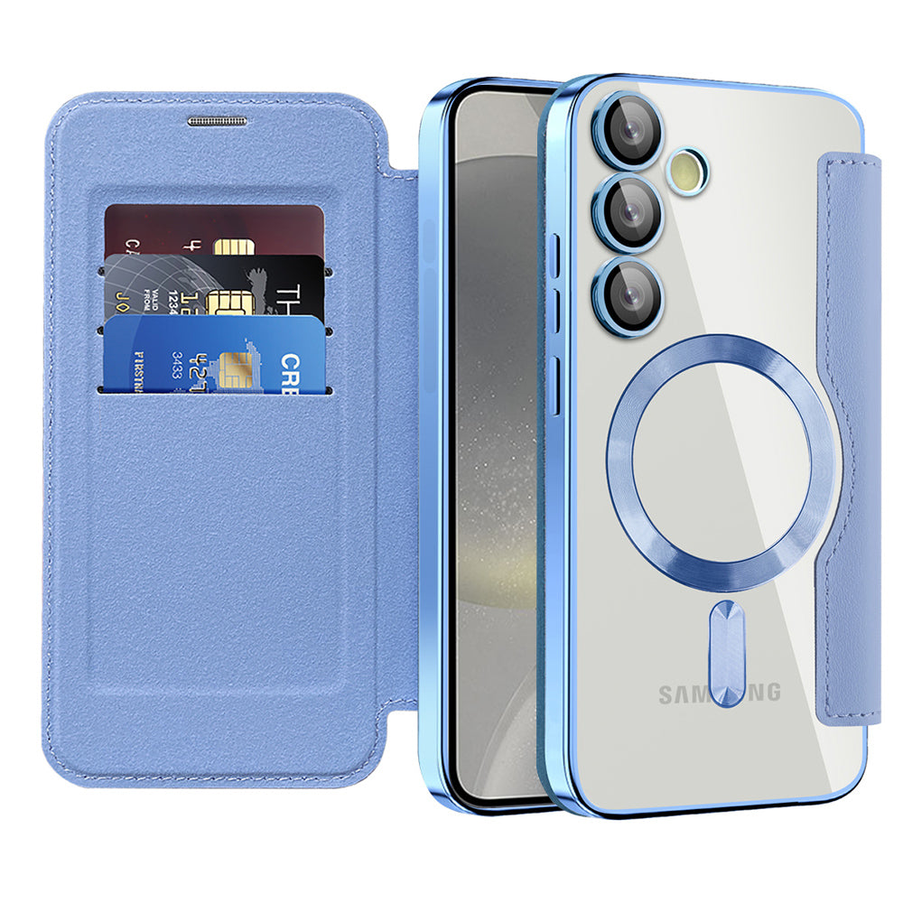 Husa de protectie Techsuit SmartMag Book compatibil cu Samsung Galaxy S24, Albastru Deschis